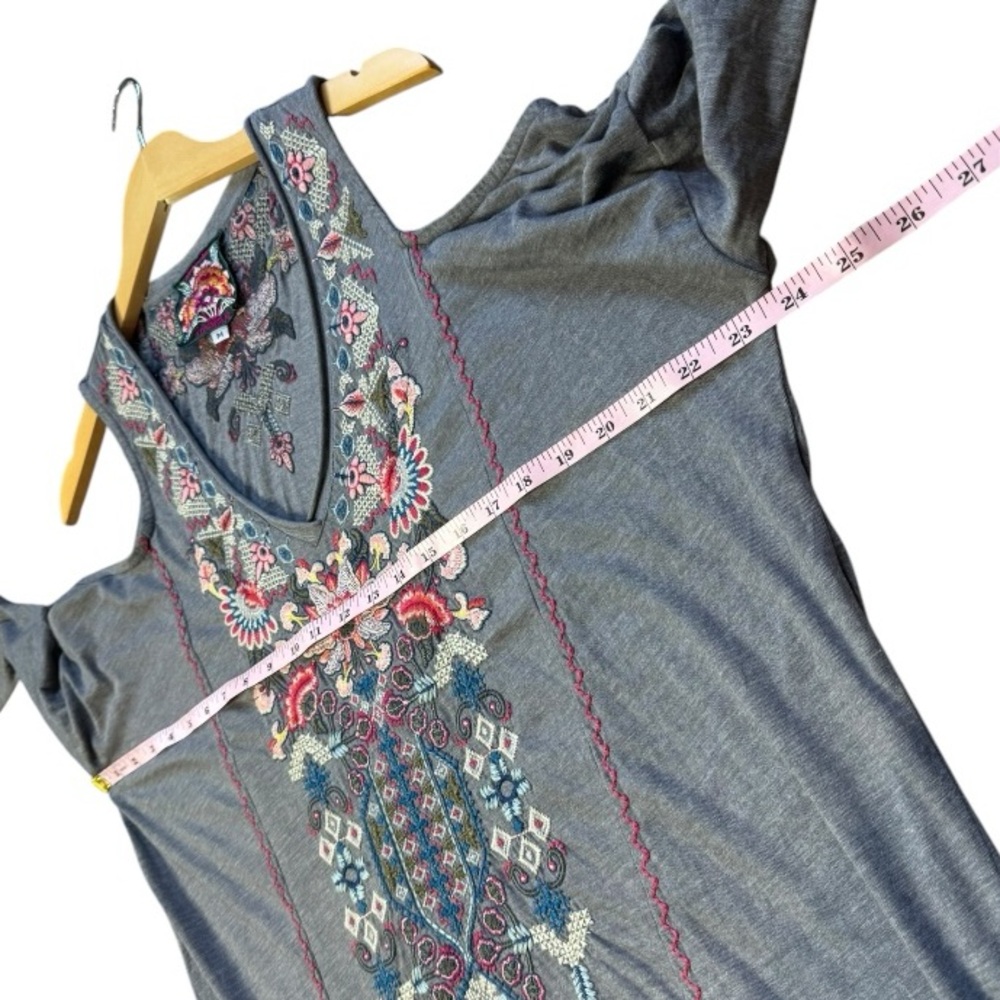 Johnny Was Nindi Cold Shoulder Embroidered Tunic size M - Picture 9 of 11